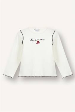 تيشيرت بيبي بناتي ردن طويل مضلع قصة عادية