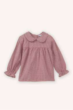 CHEMISE EN POPELINE À CARREAUX POUR BÉBÉ FILLE