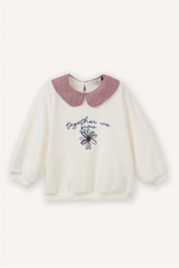 SWEATSHİRT İMPRİMÉ À COL CLAUDİNE POUR BÉBÉ FİLLE