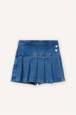 JUPE-SHORT PLISSÉE EN JEAN POUR BÉBÉ FILLE