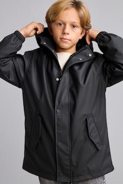 BOY HOODED TAFFETA RAİNCOAT