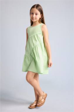 REGULAR FİT SLEEVELESS WOVEN DRESS