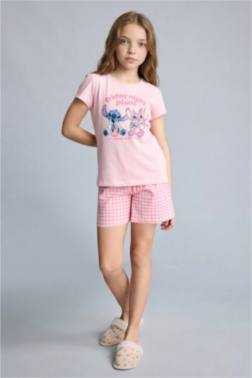 ENSEMBLE PYJAMA LİLO & STİTCH T-SHİRT ET SHORT COUPE RÉGULİÈRE POUR FİLLE