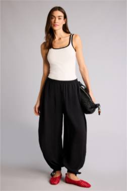 BALLOON FIT BELİ LASTİKLİ MODAL PANTOLON