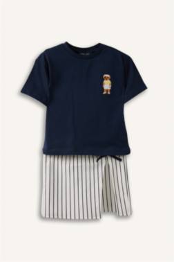 BABY GİRL 2 PİECE REGULAR FİT CREW NECK T-SHİRT AND SKİRT SET