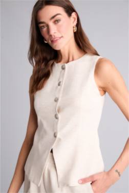 FITTED KETEN KARIŞIMLI YELEK