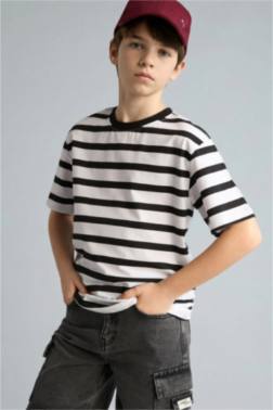 BOY NEW REGULAR FİT PRİNTED SHORT SLEEVE T-SHİRT