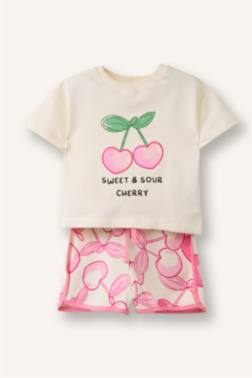 BABY GİRL 2 PİECE REGULAR FİT CREW NECK FRUİT SET