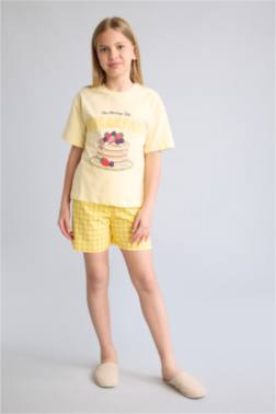 GİRL 2 PİECE REGULAR FİT KNİTTED PYJAMAS SET