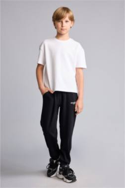 OVERSİZE FİT SLOGAN PRİNT SWEATPANTS