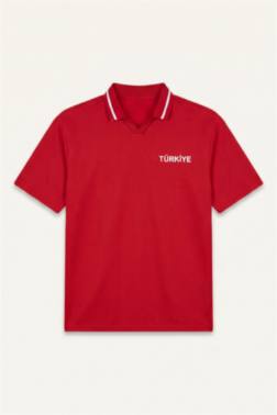 BOXY FİT BASKILI POLO TİŞÖRT