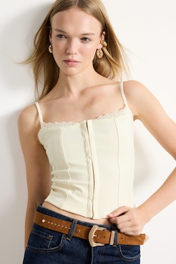 SLİM FİT SQUARE COLLAR TANK TOP