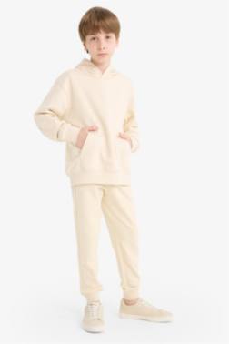 بنطلون سويت بانتس جوجر اولادي قصة عادية وخصر مطاطي بيج حجري