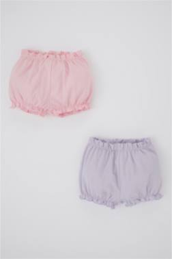 BABY GİRL COMBED COTTON 2-PACK SHORTS