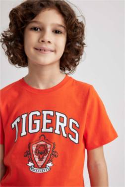 BOY REGULAR FİT CREW NECK PRİNTED SHORT SLEEVE T-SHİRT