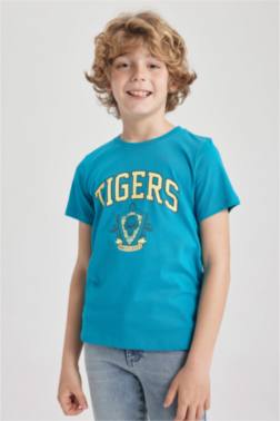 BOY REGULAR FİT CREW NECK PRİNTED SHORT SLEEVE T-SHİRT