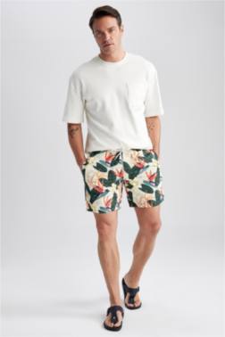 SHORT DE BAIN TISSÉ COUPE RÉGULIÈRE