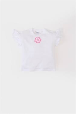 تيشيرت بناتي فلورال نص ردن قصة عادية وياخة مستديرة