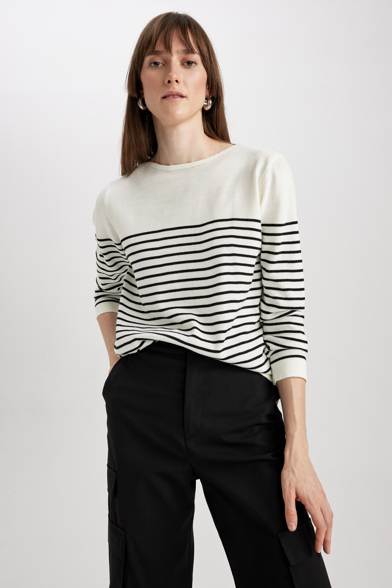 Pull-chemisier Rayé Femme Biaggini - Taille 38 - Noir - Coton/Polyester - Occasion TB état