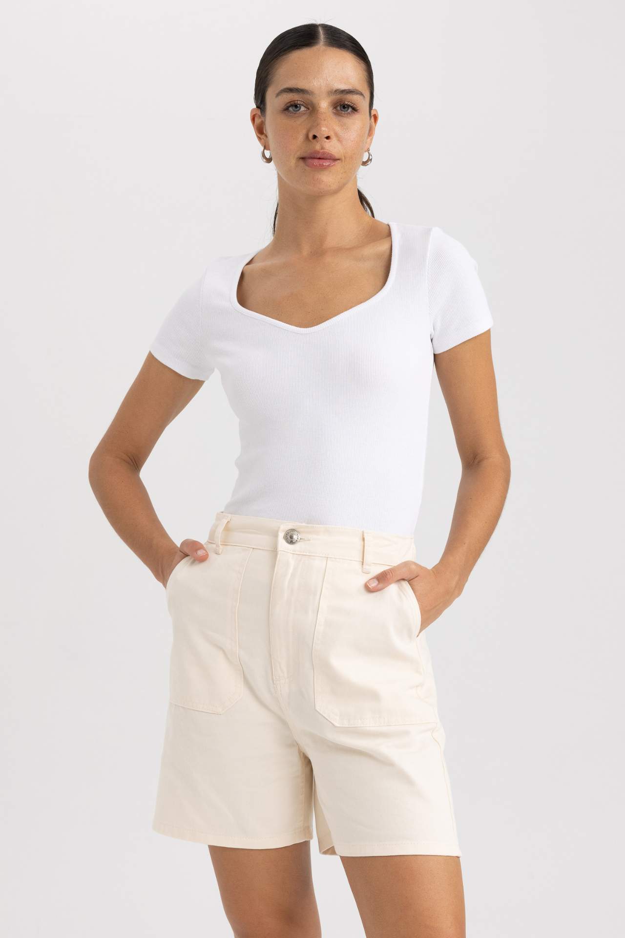 Damen High Waist Shorts