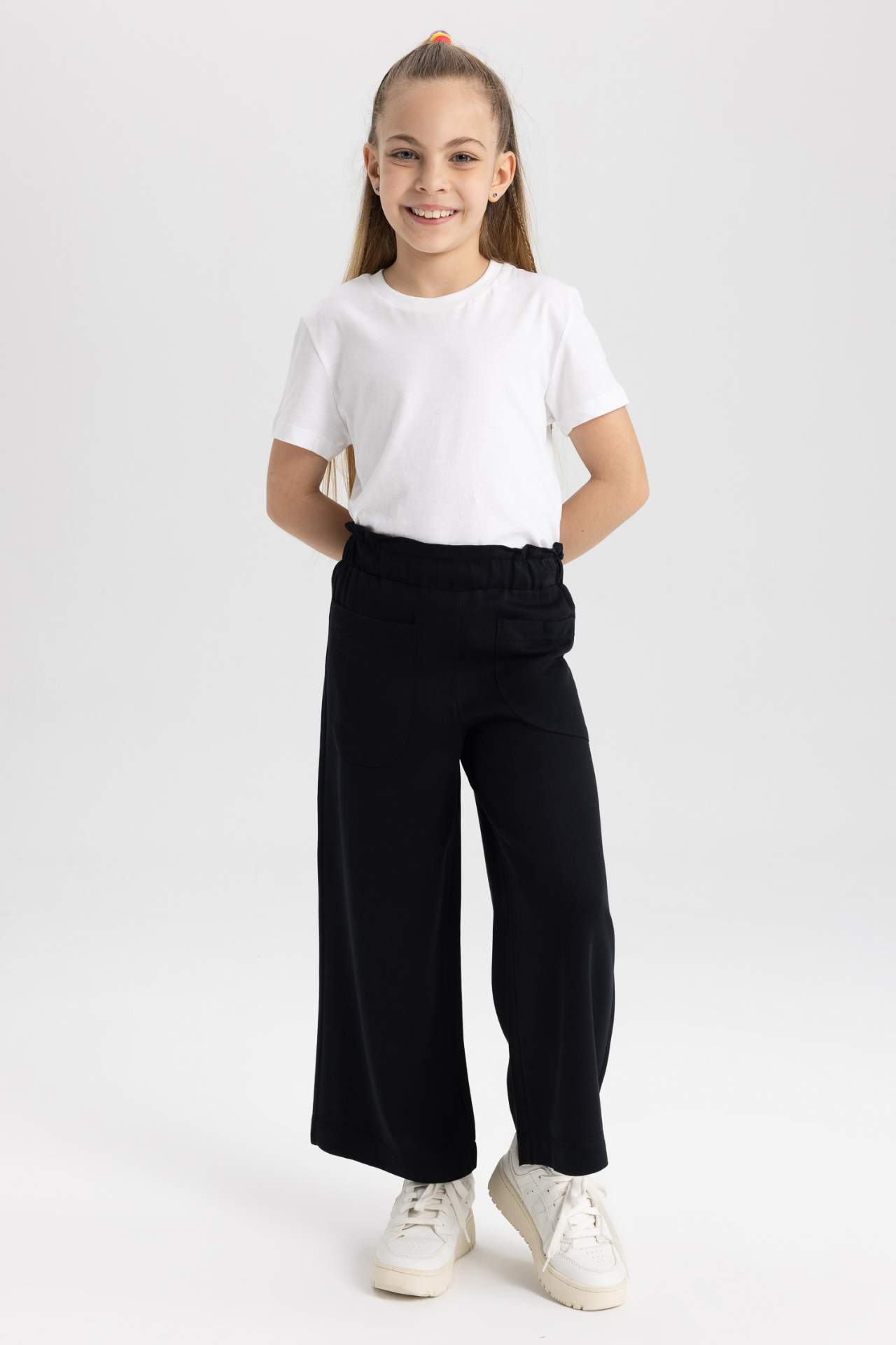 Khaki GIRLS & TEENS Girl Culotte Fit Viscose Trousers 2473522 | DeFacto