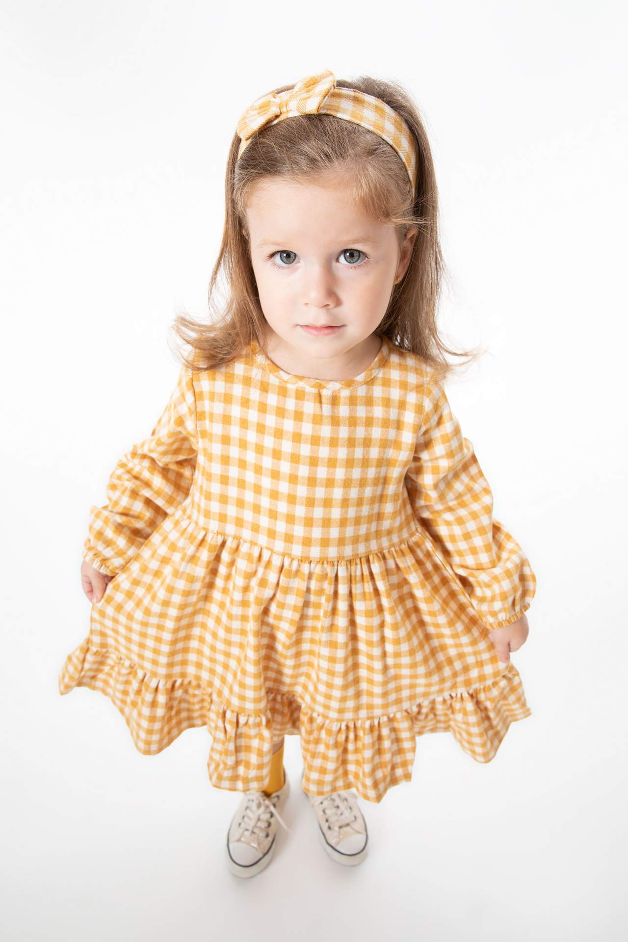 Orange BABY GIRL Regular Fit Plaid Long Sleeve Woven Dress 2650906 DeFacto