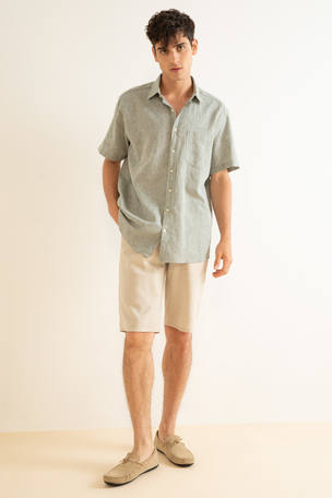 Buy DeFacto Long Sleeve Linen Shirt in LT.BEIGE 2024 Online
