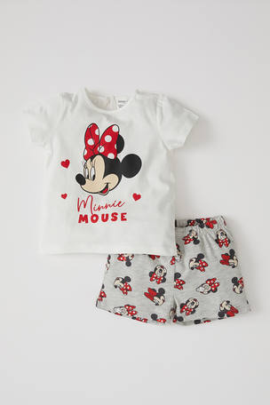 Disney Minnie Mouse Corps Combinaison et pantalon ensemble bébé fille Bleu Blanc âge Jusqu'à 3 MTH 
