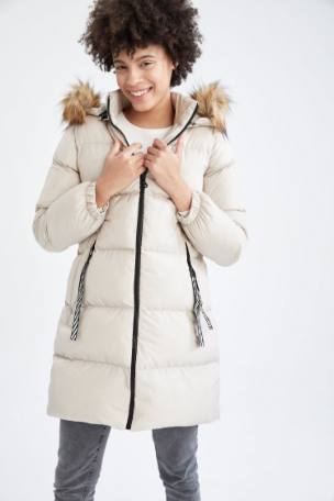 minono padded parka with faux fur hood