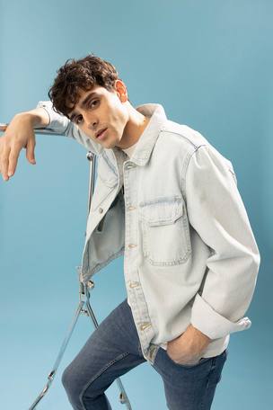 Men's Casual Ripped Denim Jacket Street Style Stylish Jacket - Temu