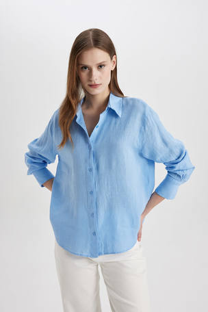 DeFacto Relax Fit Long Sleeve Tunic Shirt 2024, Buy DeFacto Online