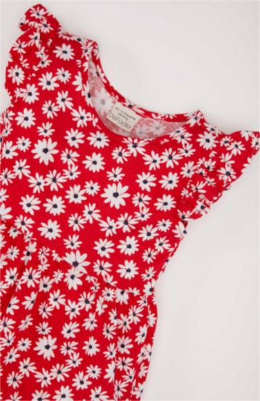 Baby Girl Floral Patterned Short Sleeve Dress