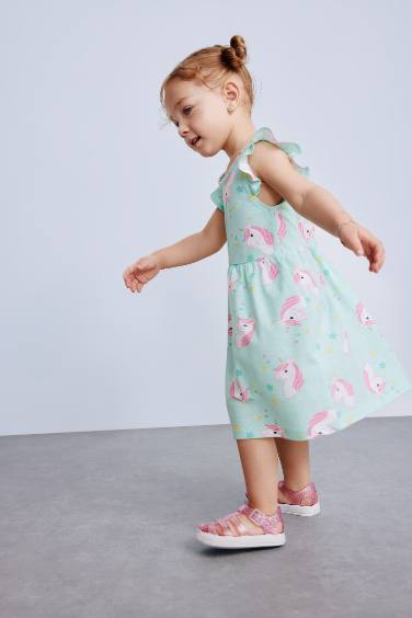 Baby Girl Patterned Short Sleeve Dress
