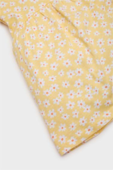 Robe fleurie à manches courtes pour bébé fille