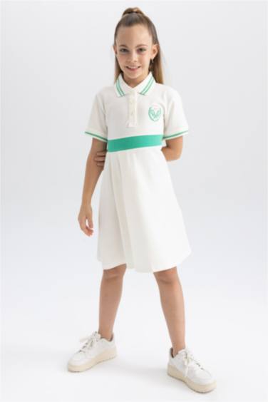 فستان تنس بناتي بقصة مريحة مطبوع