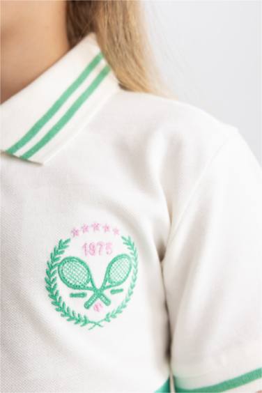 فستان تنس بناتي بقصة مريحة مطبوع