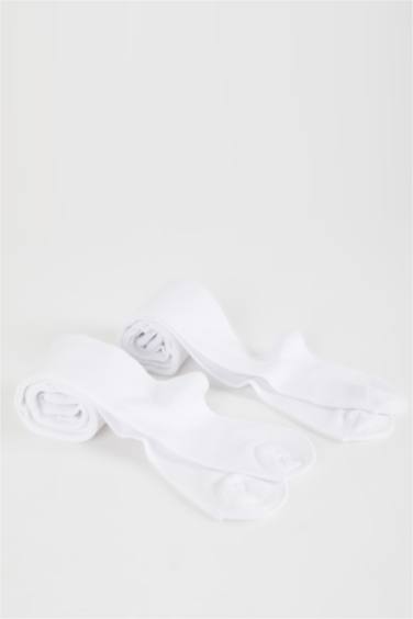 Girls 2 Pack Cotton Pantyhose