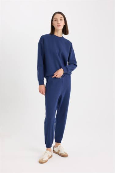 Relax Fit Толстовка с Круглым Воротом Базовая Плотная Из Толстовочного Материала