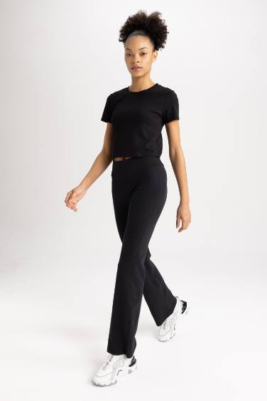 DeFactoFit Flare Leg Yoga Cotton Trousers