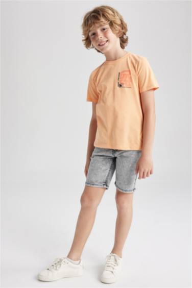 Boy Regular Fit Crew Neck Printed Short Sleeve T-Shirt