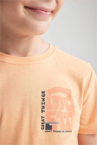 Boy Regular Fit Crew Neck Printed Short Sleeve T-Shirt