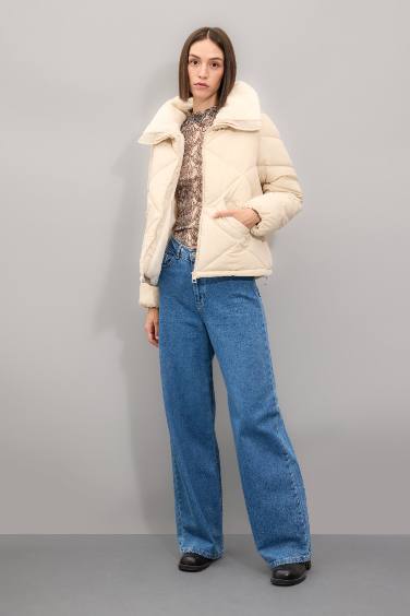 Su Geçirmez Puffer Şişme Mont Kapitoneli İçi Suni Kürklü Rüzgar Geçirmez Cepli