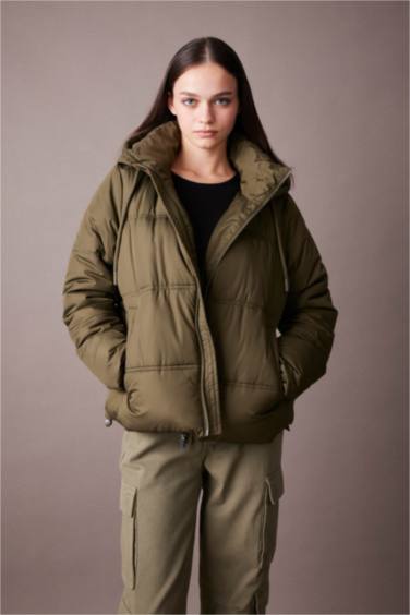 Waterproof Hooded Faux Fur Puffer Jacket