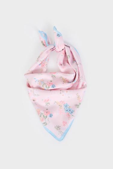 Woman Floral Woven Scarf