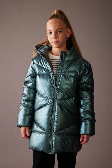 Girl Hooded Waterproof Puffer Jacket