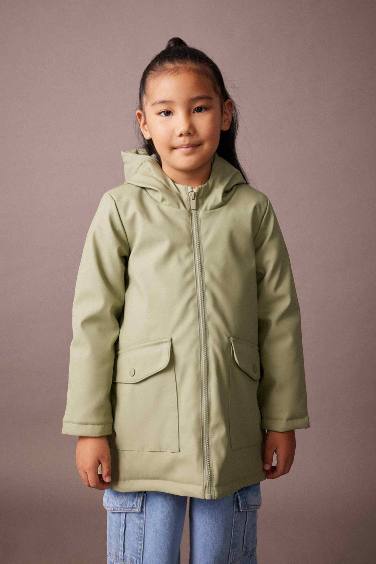 Girl Waterproof Hooded Raincoat