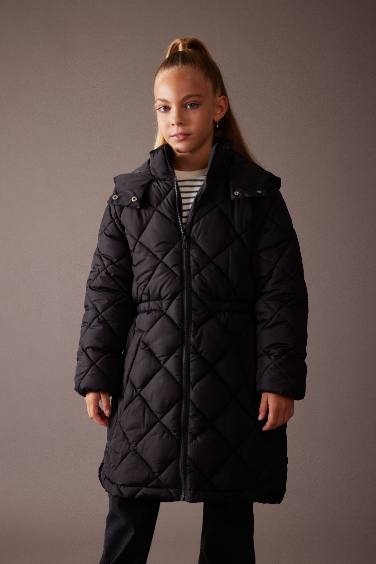 Girl Hooded Long Puffer Jacket