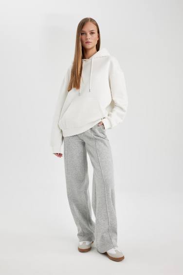 Straight Fit Long Length Thick Fabric Sweatpant