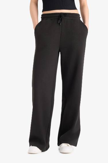 بنطلون قماش تقيل قصة مستقيمة برجل عادية