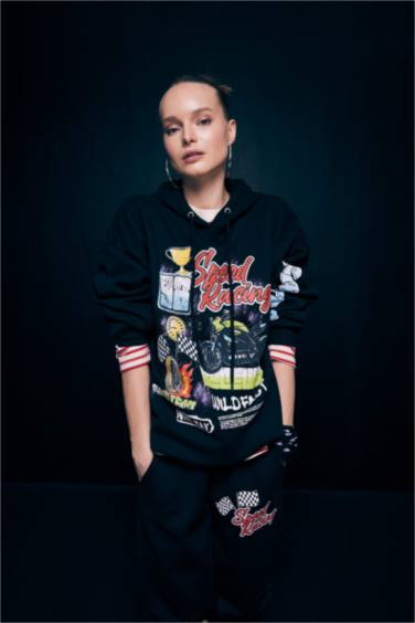 Coool Oversize Fit Hoodie Printed Sweatshirt